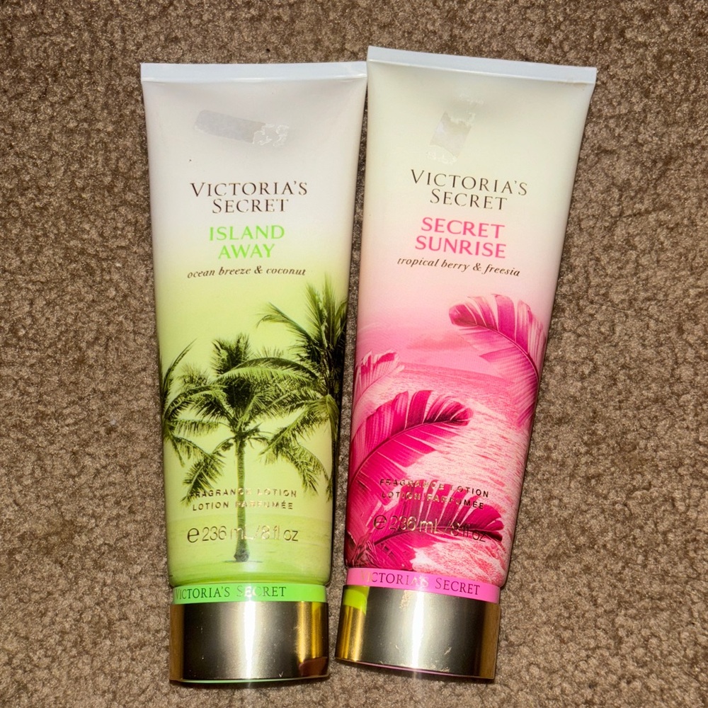Victoria's Secret Island Away & Secret Sunrise Lotion Duo